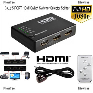 Hub Switch Hdmi 5 Portas Splitter Controle Remoto 3d Full Hd