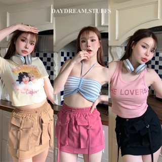 💫พร้อมส่ง💫Momo korea skirt • กระโปรง คาร์โก้ ทรงสั้น สไตล์เกาหลี แต่งดีเทลกระเป๋าด้านหน้า แต่งเชือก น่ารักมากๆค่ะ