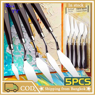 ชุดมีดผสมสี Artist Palette Knives สแตนเลส ด้ามไม้/พลาสติก ทนทาน สำหรับผสมสีอะคริลิค สีน้ำมัน DIY ทาสีกระปุกออมสิน ฟิกเกอ