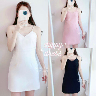 CHIPPY DRESS - SHP_HAPPY ลดเหลือ 405 ใส่โค้ด SHPHPY9 มินิเดรสสั้นสายเดี่ยวแต่งดีเทลผ้ามุ้งช่วงอก