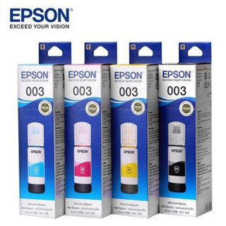 EPSON 003 หมึกแท้ 100% Original 4 สี BK, C, M, Y ไม่มีกล่อง ใช้กับเอปสันรุ่น L1110 L1210 L1216 L1250 L1256 L3100 L3101