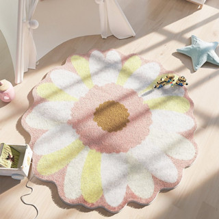 Flower floor mat พรมสไตล์มินิมอล ลายดอกไม้ชมพู 60x60cm รุ่น ST221011-70