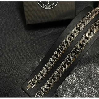 METALS สร้อยข้อมือเลส รุ่นตัดเหลี่ยม 10 mm สีเลสเงา สแตนเลส (WATERPROOF) B02-02