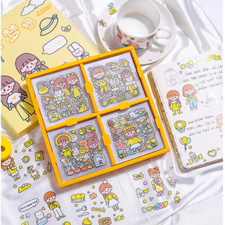 Sticker สติ้กเกอร์ ลายการ์ตูนเด็กผู้หญิง 100แผ่น / 20แผ่น สำหรับตกแต่งโน็ตบุ๊ค แล็ปท็อป แท็บเล็ต เคสโทรศัพท์