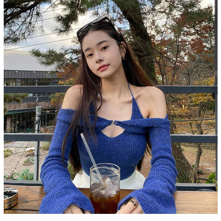 เสื้อแขนยาว พร้อมสายเดี่ยว เซ็ตสองชิ้น เสื้อแนวเกาหลี เสื้อY2K