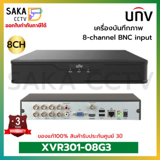 Uniview DVR เครื่องบันทึกภาพ 8ช่อง รองรับกล้อง 5MP รุ่น XVR301-08G3