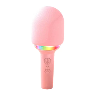 Karaoke Microphone Bluetooth ไมค์ร้องเพลงไร้สาย ไมโครโฟนบลูทูธ ไฟมีแสงกระพริบสี rainbow สวยน่ารัก ไมโคนโฟนคาราโอเกะ