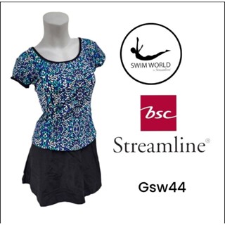 ชุดว่ายน้ำผู้หญิง swim world by BSC streamline ลดเยอะมาก(เสื้อ+กางเกงกระโปรง)