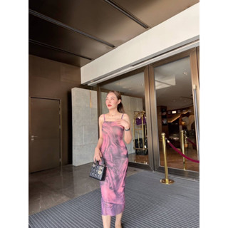 MAYFASHION เดรสยาวทรงรัดรูปตามสัดส่วนสายเดี่ยวงานมีซับในทั้งตัว