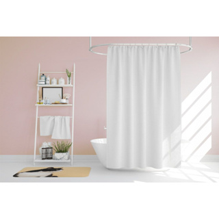 Shower curtain ผ้าม่านห้องน้ำ PEVA ม่านห้องน้ำโรงแรม รีสอร์ท สีขาว 180x200 cm S191100-1