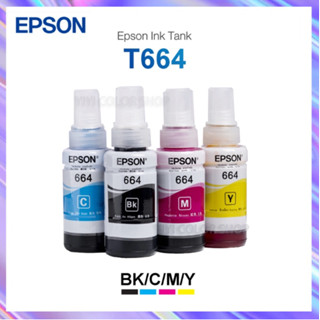 หมึกเติมของแท้ Epson รุ่น 664 T664 L100 L120 L200 L210 L220 L360 L365 L565 L1300（สามารถออกใบเสร็จได้）