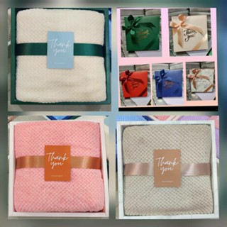 ของรับไหว้ผ้าเช็ดตัวเนื้อนุ่มรังผึ้งขนาด27*54นิ้ว+กล่องLผูกโ…