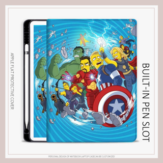 marvel simpsons เคสไอแพด mini6 air1/2/3/4/5 เคส มีถาดใส่ปากกา iPad 10.2 gen7/8/9 gen10 case iPad pro11 2022 cover