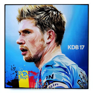 Kevin De Bruyne เควิน เดอบรอย​ KDB รูปภาพ​ติด​ผนัง​ pop art ฟุตบอล​ กรอบรูป​​ Football แต่งบ้าน รูปภาพ