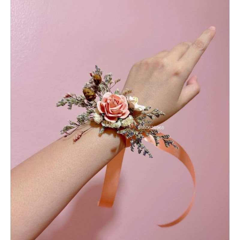สายรัด​ข้อมือ​เพื่อน​เจ้าสาว​  ดอกไม้​แห้ง​
