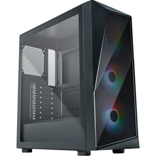 Cooler Master CMP 520 ARGB ATX Mid-Tower, Asymmetrical Crystal Front Panel Design, Mesh Front Panel, Tempered Glass Pane