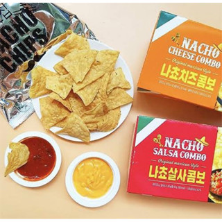 Nacho cheese combo / salsa combo 93g.Youus แผ่นนาโชส์อบกรอบพร้อมชีสดิปและซัลซ่าดิป นำเข้าจากเกาหลี🇰🇷