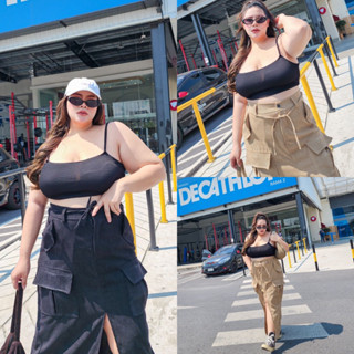 Y2K Skirt Cargo 🤎🥨🥐  กระโปรงใส่ได้หลายลุคสาวอวบ