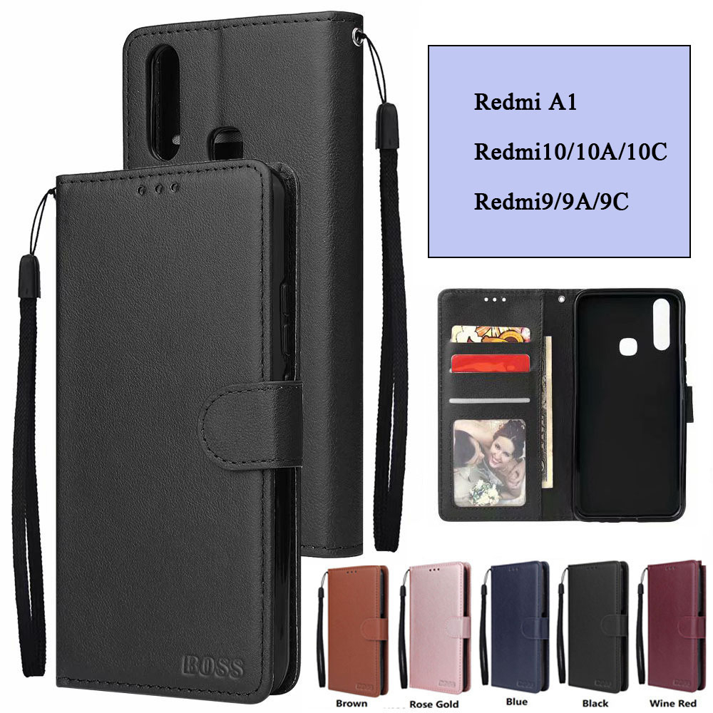 เคสฝาพับ ล็อคได้ สำหรับ Redmi 12/A1/Redmi 12C/Redmi10A/Redmi10C/Redmi9A/Redmi9C/Redmi9/Redmi10 เคสมีแม่เหล็ก BOSS