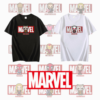 เสื้อยืด marvel เสื้อยืดสีขาว เวนเจอร์ส 4 เสื้อยืดผู้ชาย ไอรอนแมน เสื้อยืดผู้หญิง เสื้อ เสื้อสีขาว COD antman shirt