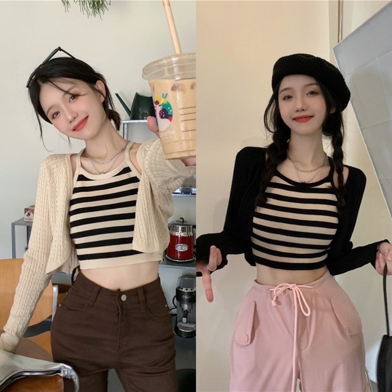 STRIPE CARDIGAN KNIT