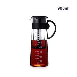 (abba store) แก้วชงชากาแฟ มีตะแกรงกรอง koonan 900ml. แก้วใสมองเห็นชา กาแฟ ตัวพลาสติกรอบแก้วทนความร้อน 110 องศา