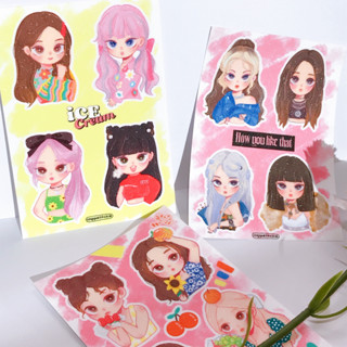 (พร้อมส่ง) สติกเกอร์แบล็กพิงก์ blackpink sticker เจนนี่ จีซู โรเซ่ ลิซ่า jennie jisoo rose lisa สติกเกอร์