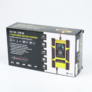 FBC122412D FOXSUR Battery Charger เครื่องชาร์จแบตเตอรี่ รถยนต์ รถมอเตอร์ไซค์ LiFePo4 Deep 12V / 24V batterymania