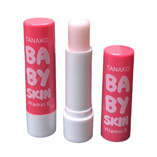 No.T-033 TANAKO ลิปบาล์มเปลี่ยนสี Baby skin lip ลิปมัน ช่วยบำรุงริมฝีปากให้ชุ่มชื้น เปลียนสีอมชมพู แท่งสีชมพู กลิ่นหอมมาก น่าใช้สุดๆ