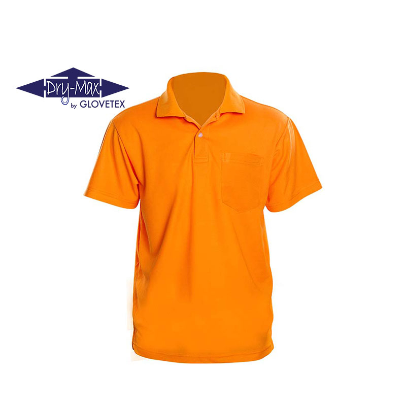 เสื้อโปโลสีส้ม DRYMAX รุ่น แขนปล่อยคอปก