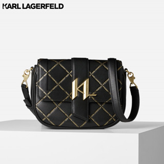 KARL LAGERFELD - K/SADDLE SP MD CROSSBODY BAG EMBOSSED 230W3028 กระเป๋าสะพายพาดลำตัว