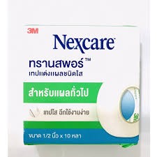 3M NEXCARE Transpore เทปแต่งแผลชนิดพลาสติกใส 1/2นิ้ว x10หลา