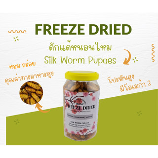 หนอนไหมอบฟรีซดราย Freeze Dried Silk Worm Pupaes สำหรับสัตว์กินแมลง ชูการ์ไกรเดอร์ เม่นแคระ กระรอก หนูแฮมสเตอร์ ทะเลทราย