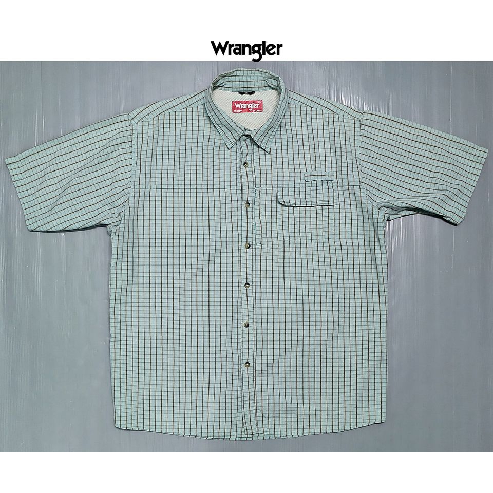 เสื้อเชิ้ต Wrangler Fishing Shirt  สีโทนเขียวอ่อน