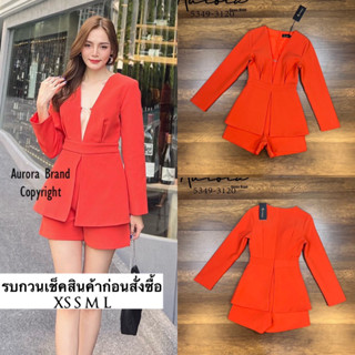 จั้มสูทกางเกงขาสั้น สีส้ม(orange)สดใสจี๊ดจ๊าด สวยดูดีมีระดับ ผ้าดี๊ดี ผ้าหนานุ่มทุกการสัมผัส  งานมีเทคเจอร์ในตัว งานมีดี