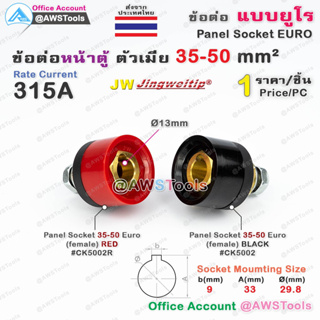 JW ข้อต่อ 35-50mm ยูโร ราคา ต่อ 1 ชิ้น Panel Sock Euro 35-50mm เลือกสีได้ในตัวเลือกสินค้า