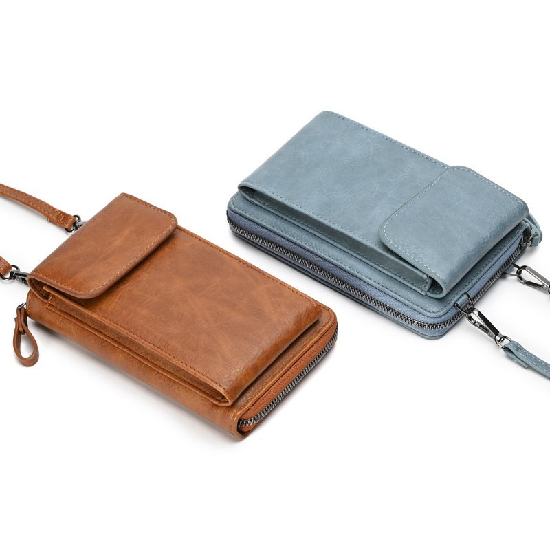 minoshop กระเป๋าสะพายข้าง ใส่มือถือ หนังPU งานเรียบหรู มินิมอล