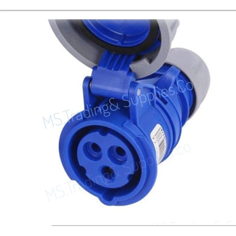 Haco 2132-6Vเต้ารับต่อกลางทาง ชนิดกันน้ำ Connector With Cable Glandเพาเวอร์ปลั๊กตัวเมียกลางทาง กันน้