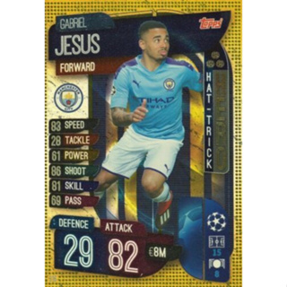 Gabriel Jesus (Manchester City) 316.  Hat-Trick Hero - Match Attax 2019/20 Champions League