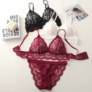 ชุดเซ็ทชั้นในลูกไม้เซ็กซี่ พร้อม กกน เข้าชุด มีให้เลือกถึง 3 สี #set-4