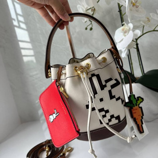 Tory Burch MINI PIXELATED RABBIT BUCKET BAG