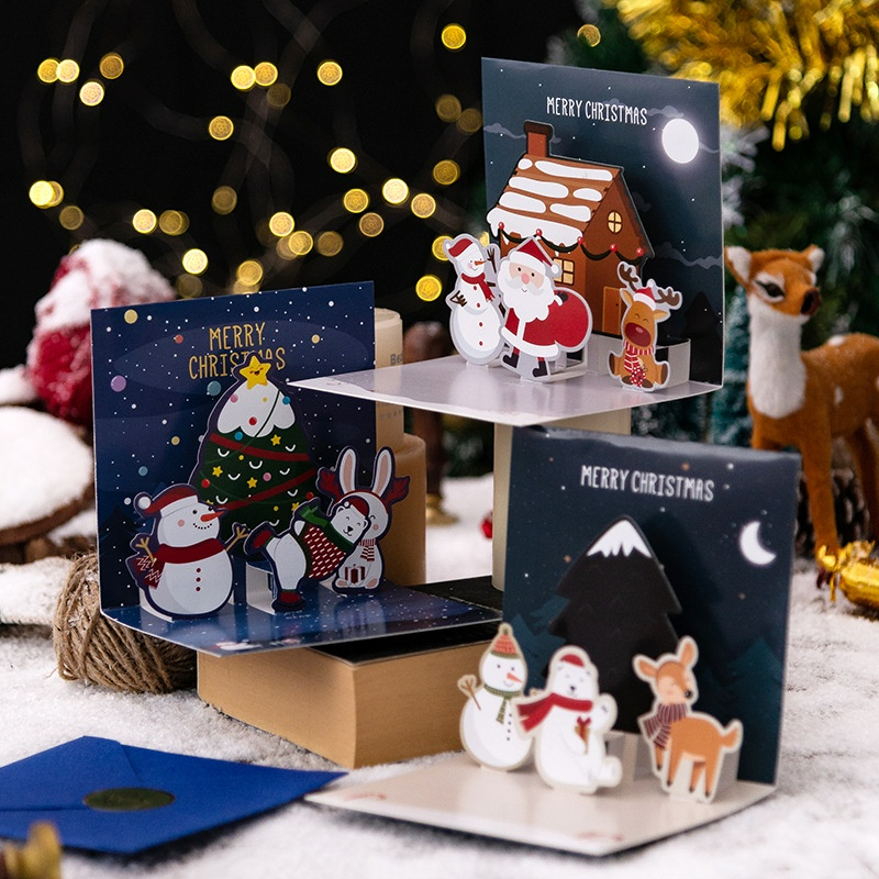 Double.thai ซองจดหมายอวยพร การ์ดอวยพร วันคริสต์มาส pop-up card คละแบบ