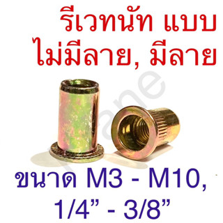 รีเวทนัท แบบมีลายและไม่มีลาย ขนาดM3 - M10, 1/4” - 3/8”