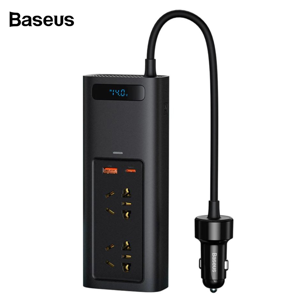 Baseus In-Car inverter 150W ปลั๊กพ่วงในรถยนต์ ปลั๊กไฟ Type C Fast Chargingสำหรับรถอุปกรณ์เสริม ปลั๊ก