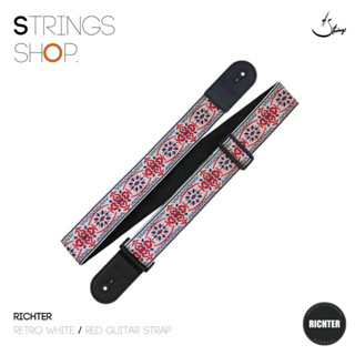 สายสะพาย Richter Retro White / Red Guitar Strap (1769)