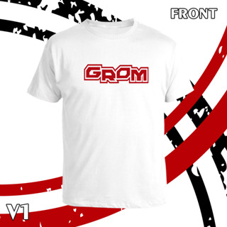 เสื้อยืด คอกลม แขนสั้น GROM สกรีน Flex pu  ขอบสวย คมชัด ผ้า cotton 100%