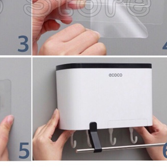 ECOCO ที่ใส่ช้อนส่อม ตะขอแขวน ติดผนัง ไม่ต้องเจาะ สดวกในการจัดเก็บ E1801 ราคา ถูกที่สุด ดีลบีเคเค แกลเลอรีภาพที่ 7