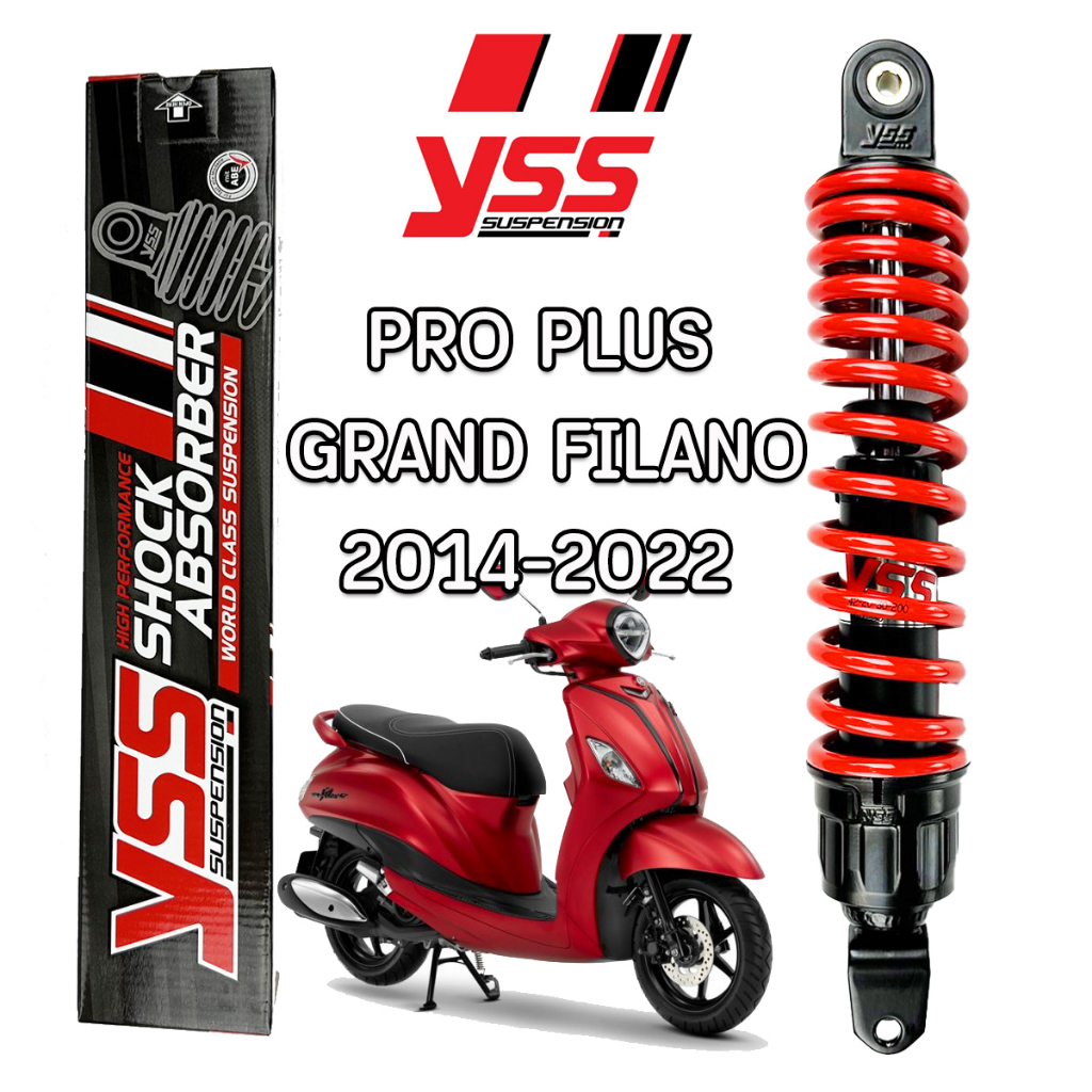 30DD99 ใหม่ล่าสุด YSS Pro Plus Grand Filano 125 2014-2022  แกนดำ/สปริงแดง,แกนดำ/สปริงดำ โช๊คYSSแท้ ร