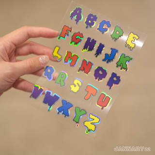 (Jannary22) A-Z #1 Sticker Waterproof Size A6 สติกเกอร์พื้นใสสะท้อนแสง แบบ กันน้ำ ไดคัทเเล้วลอกเเปะได้เลย