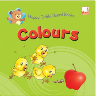 Happy Teddy Board Book - Colours *สินค้ามีตำหนิตรงขอบหนังสือ* Pelangithai